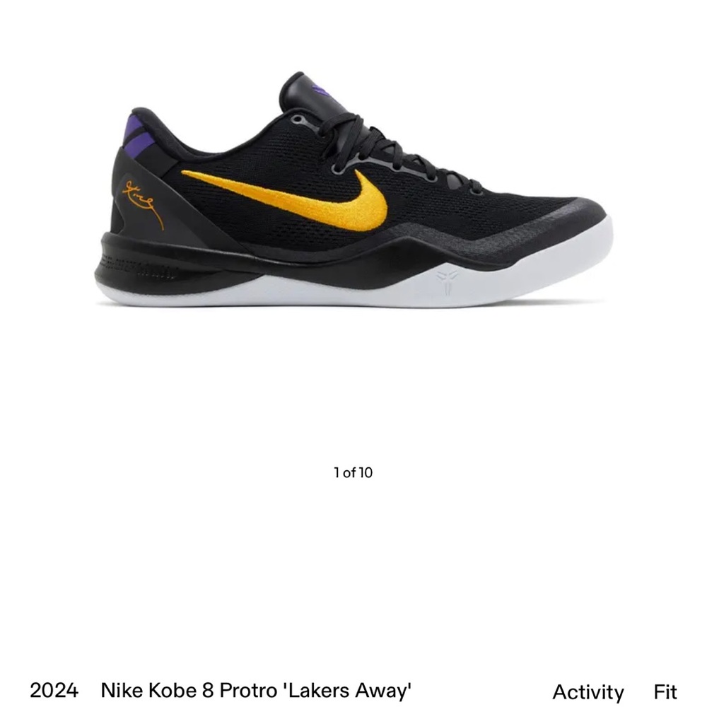 Nike Kobe 8 Protro Black and Gold Sneakers